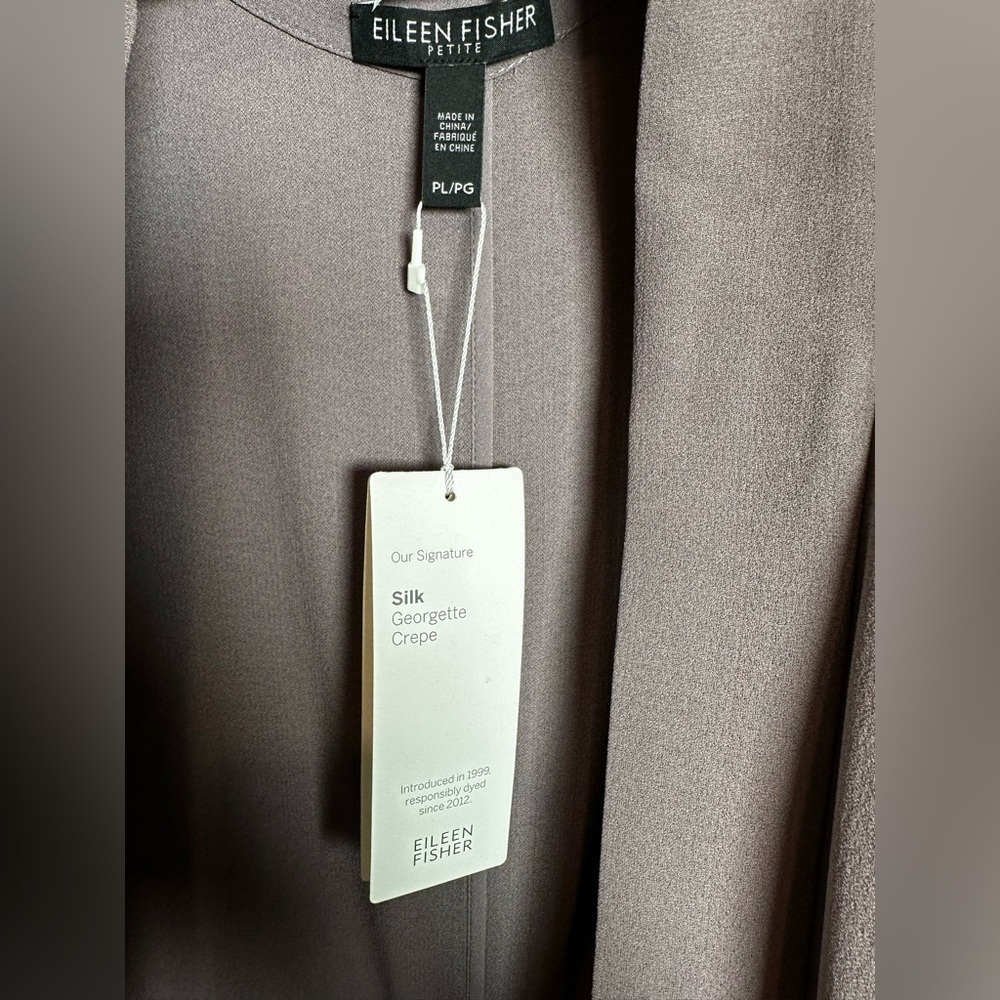 Eileen Fisher lavender Open silk Front Cardigan - Picture 2 of 7